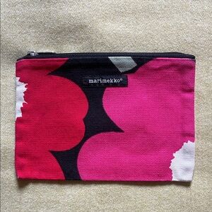 Marimekko Red and Pink Floral Pouch